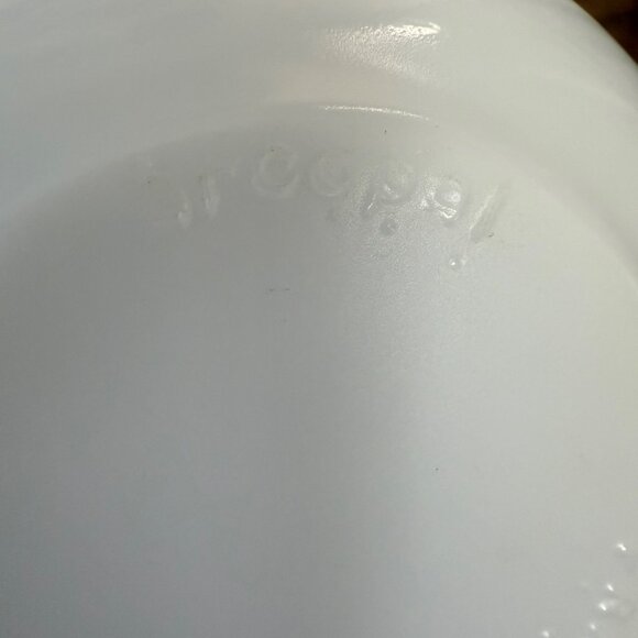 Arcopal France Romantique Scalloped White Glass Bowls With Blue Floral Design - Picture 9 of 10